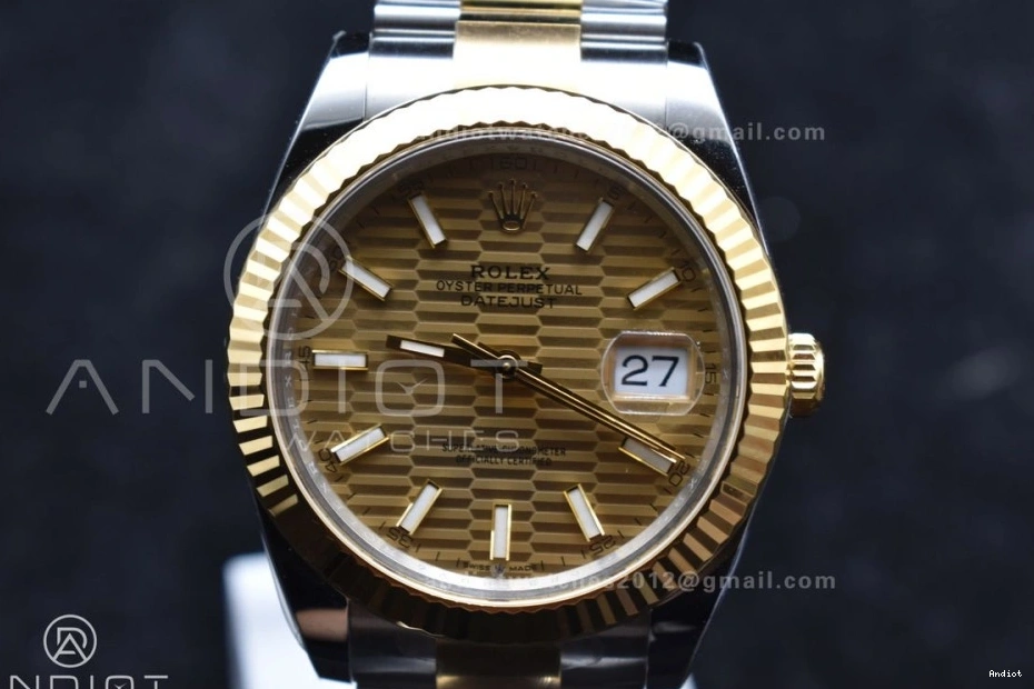 Textured Clean 904L DateJust 1:1 VR3235 126333 YG Oyster Dial 41 Steel YG on SS Edition Best Bracelet 0504